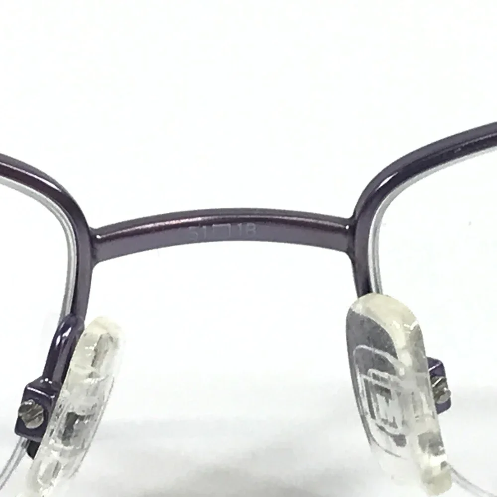 Marchon NYC Eyeglasses Frames M166 010 Purple Gray Rectangle Half Rim 51-18-135